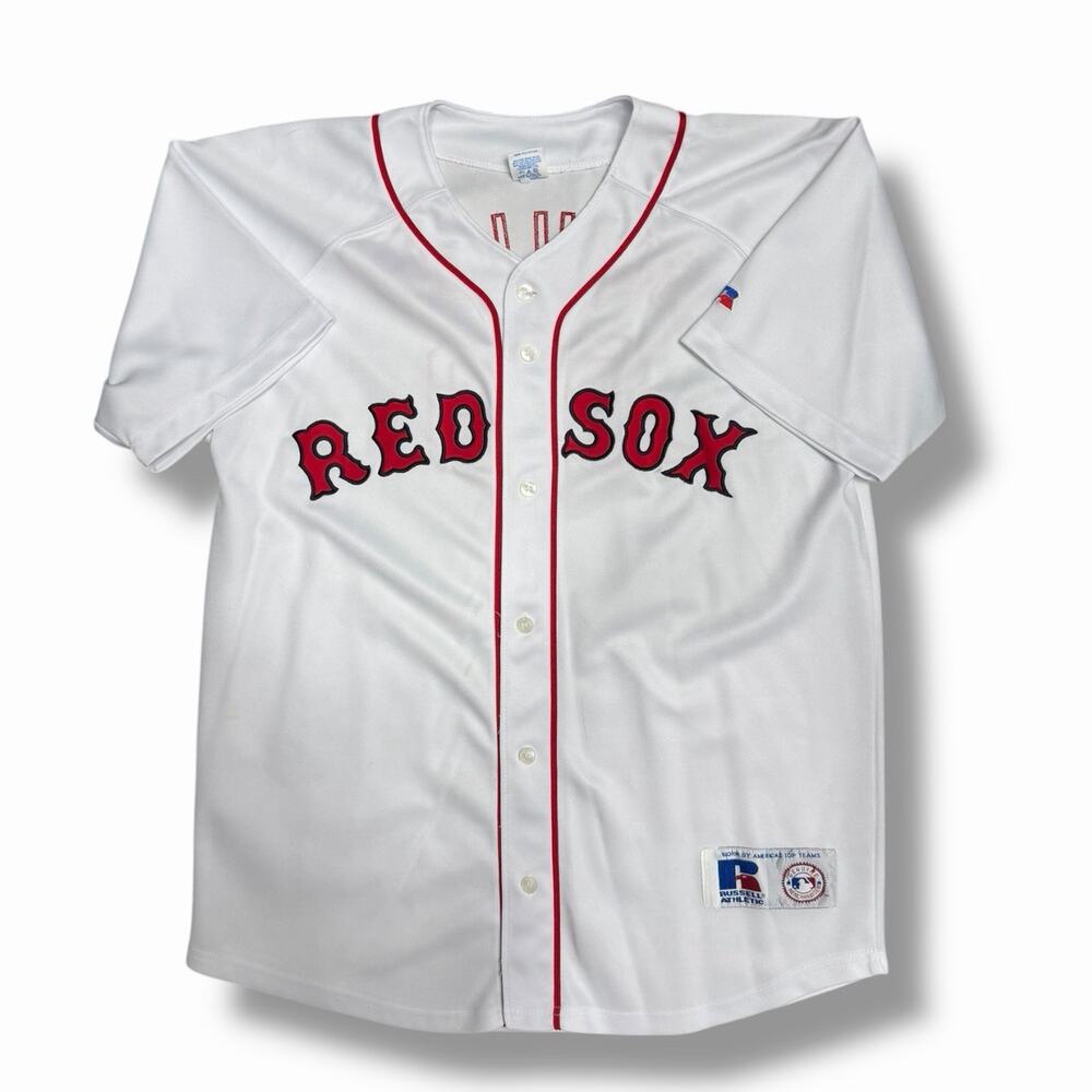 Vintage Curt Schilling Jersey Youth 18/20 White Button Front Russell Athletic ML